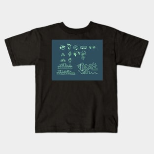 Urban mobility and transport drawings Kids T-Shirt